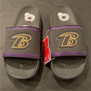 New Baltimore Ravens Nike Black and Purple Slide Sandals